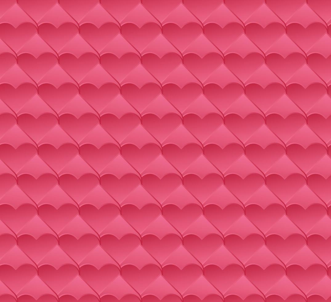 Pink gradient hearts seamless pattern, vector illustration.