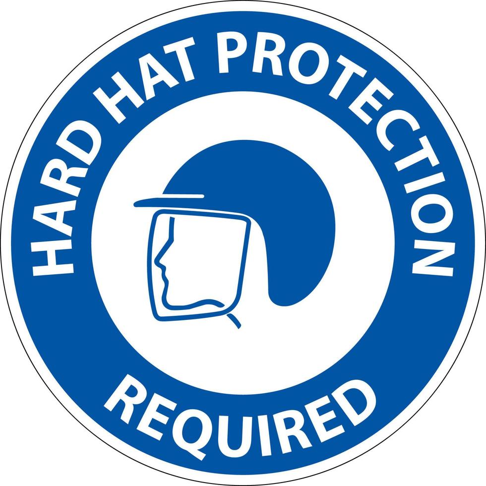 signo de área requerida de protección de casco sobre fondo blanco vector