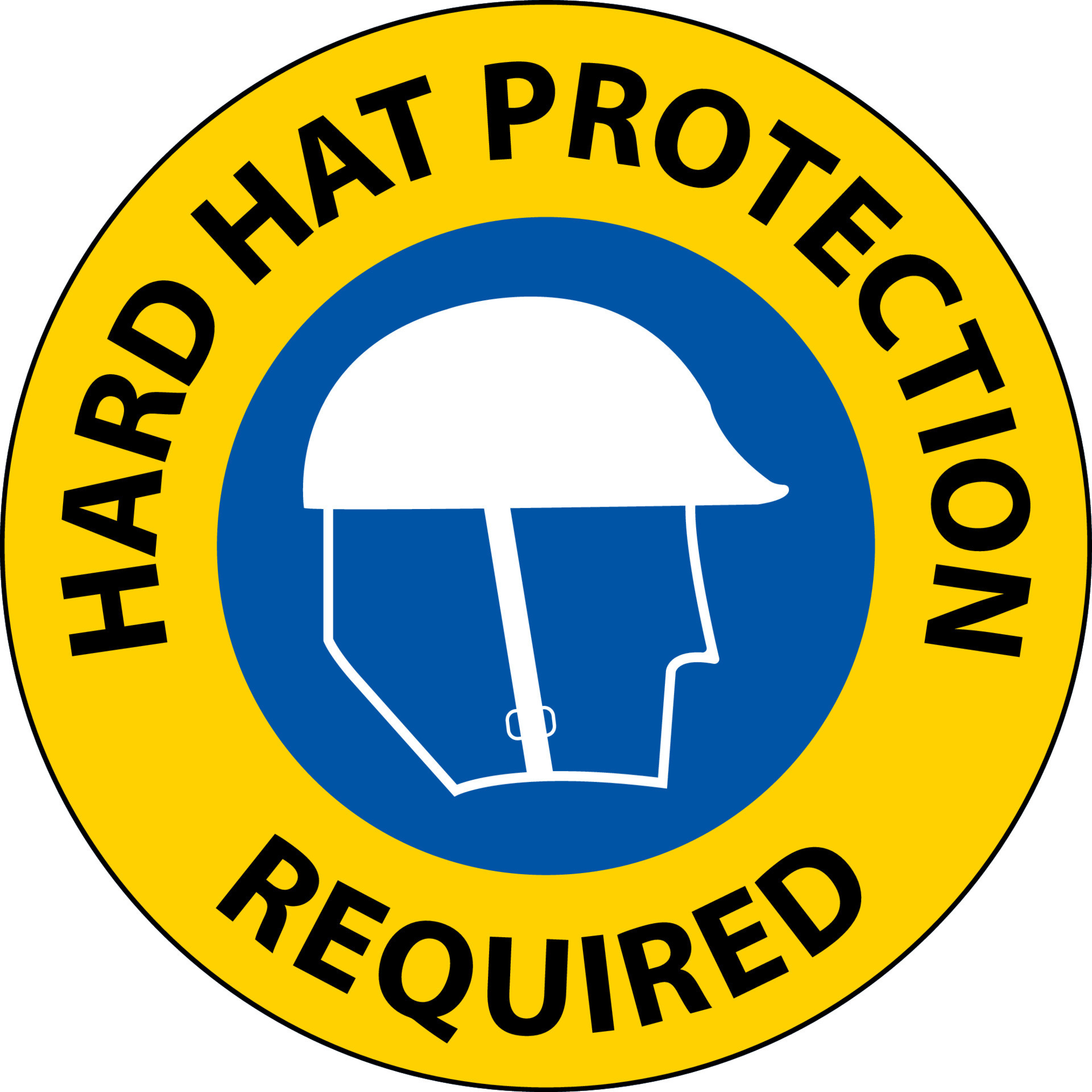 Hard Hat Protection Required Area Sign On White Background 18969141