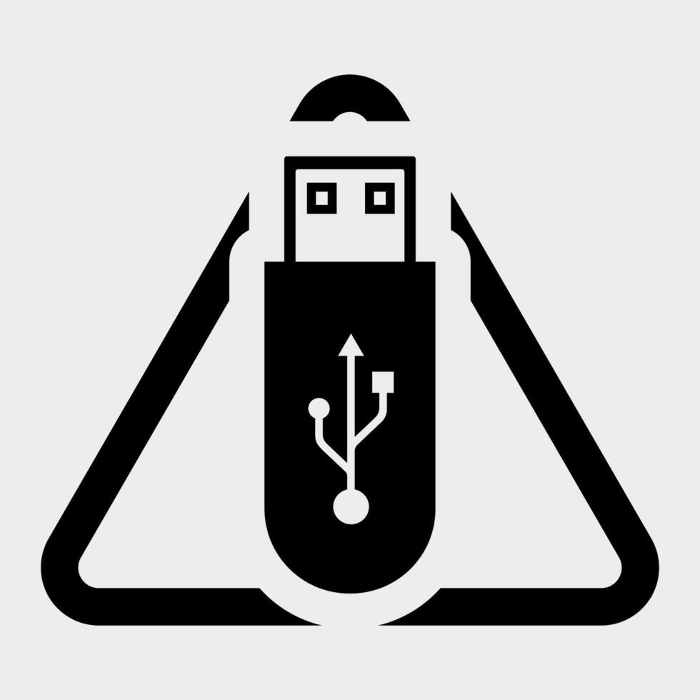 Icono de unidad flash USB símbolo de signo aislado sobre fondo blanco, ilustración vectorial eps.10 vector