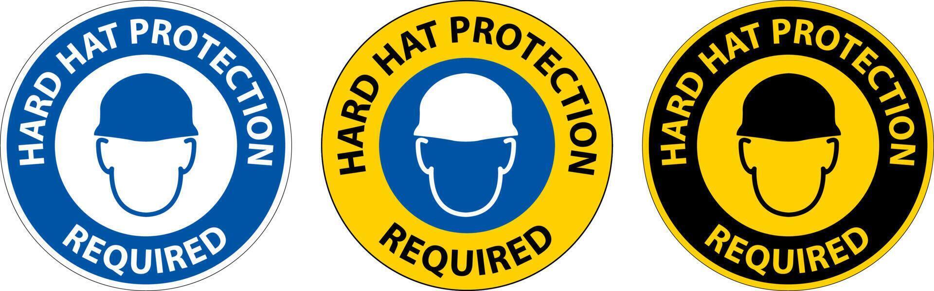 Hard Hat Protection Required Area Sign On White Background vector