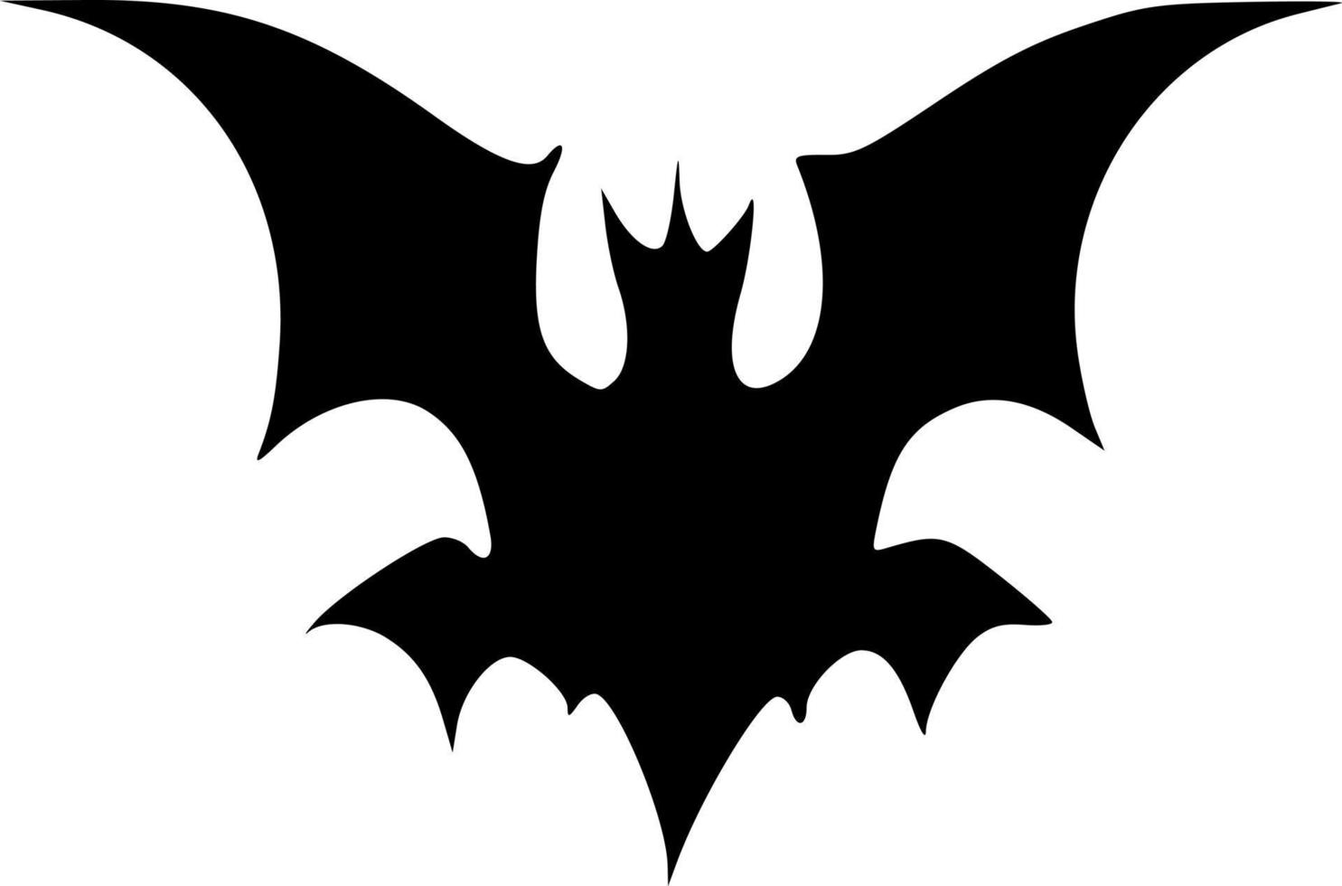 black and white of evil bat shape vector