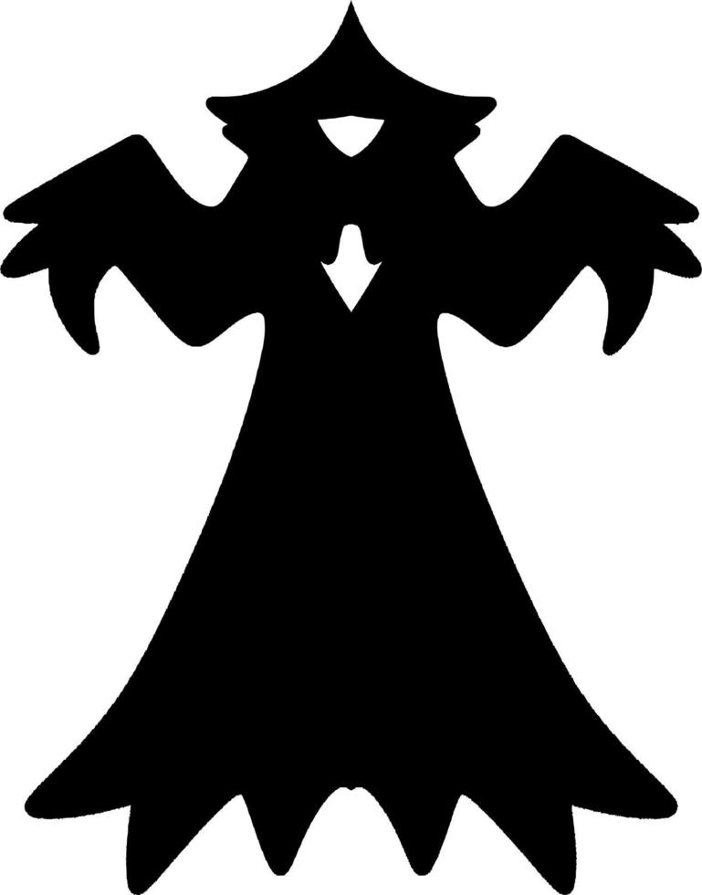 black and white of ghost monster vector