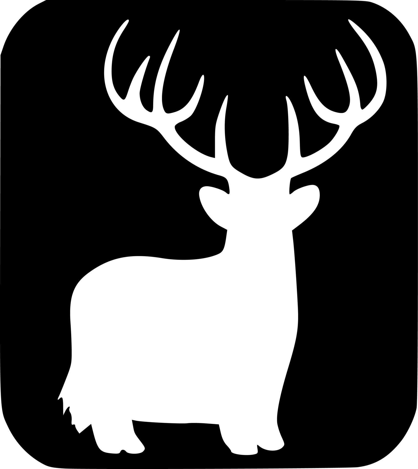 Black And White Of Deer Shape 18969309 Vector Art At Vecteezy premium-ai-image-deer-silhouette-icon-deer-shape-logo-isolated