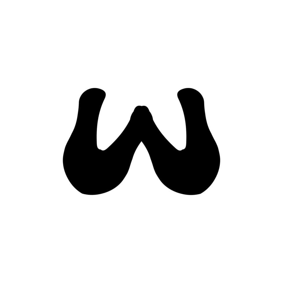 icono w. símbolo de fondo de cartel de empresa de estilo simple w. w elemento de diseño del logotipo de la marca. w impresión de camisetas. vector para pegatina.