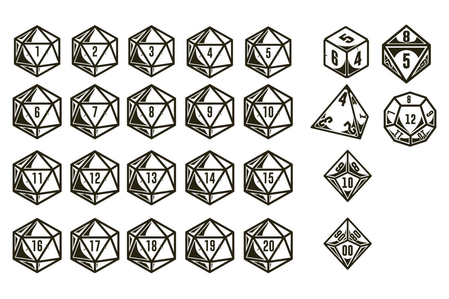 Dice 20 Bundles vector