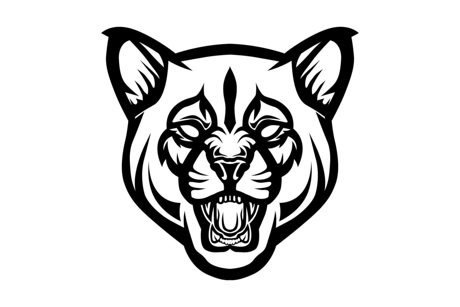 enojado, pumas, vector, ilustración vector