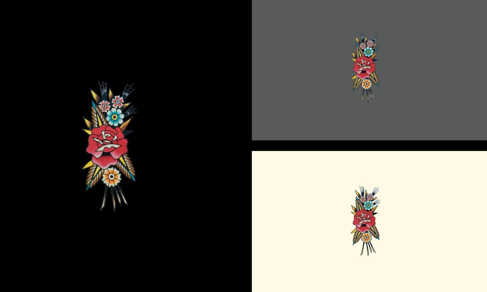 diseño de ilustraciones vectoriales de flores y rey cobra vector