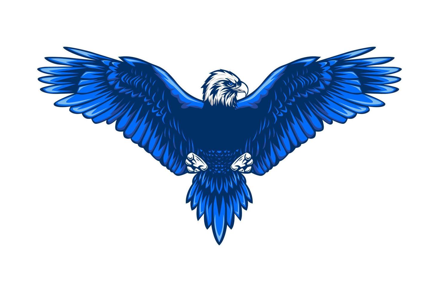 ilustración de vector de color azul águila calva