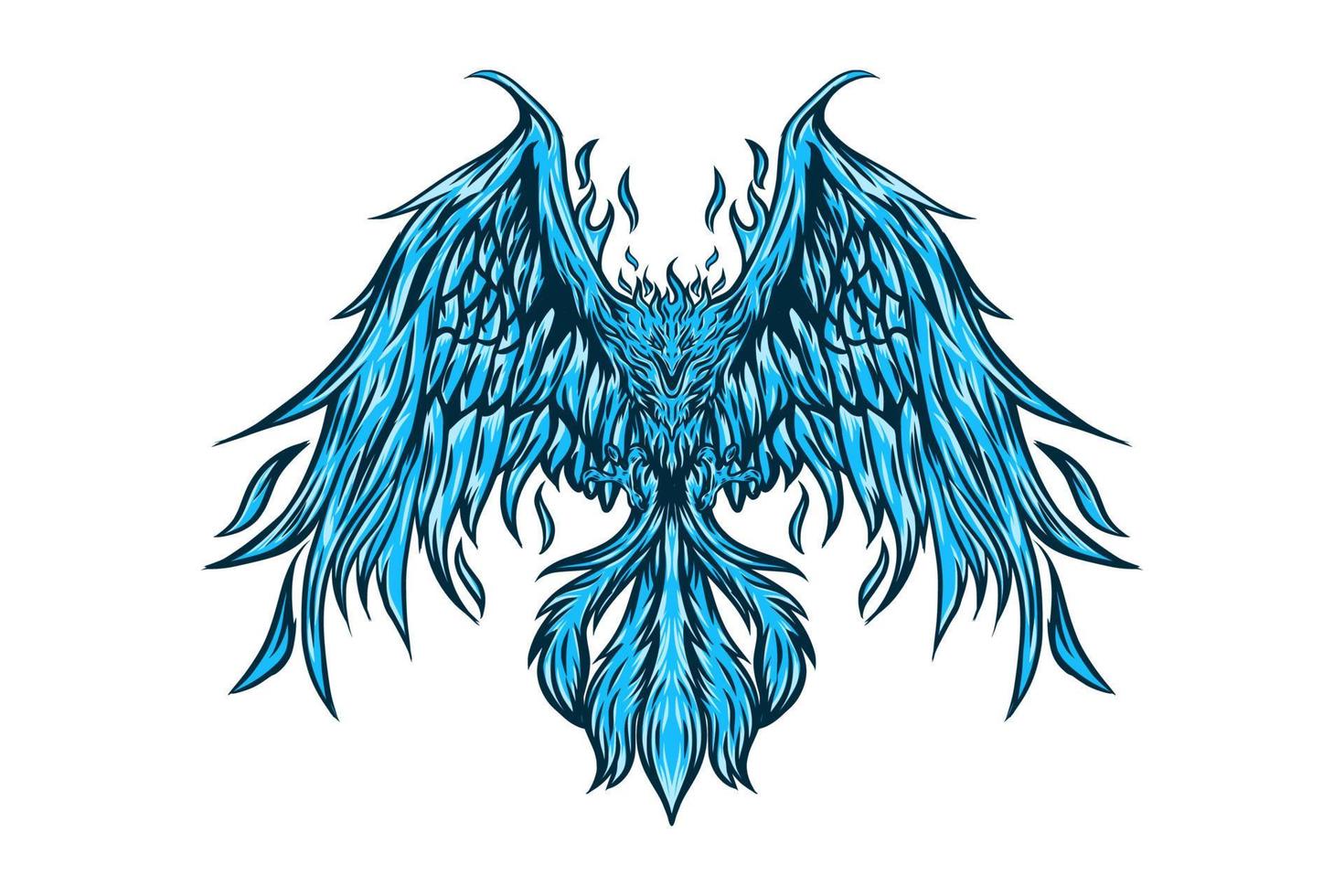 Blue phoenix Vector illustration