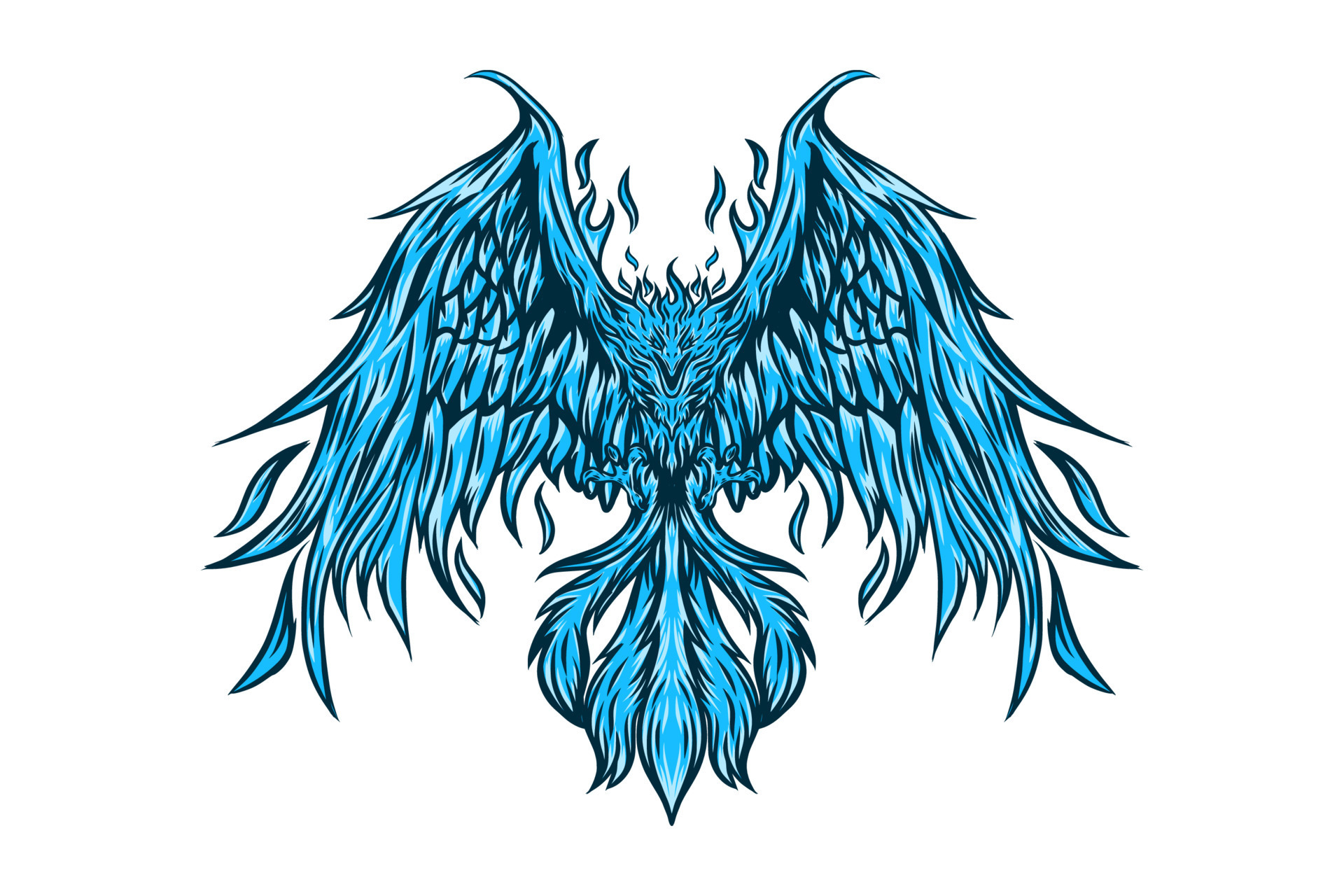 Blue phoenix Vector illustration 18969546 Vector Art at Vecteezy