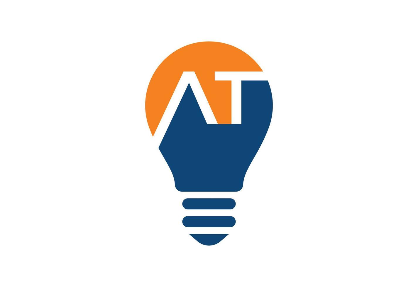 Creative Bulb logo with letter, Vector design concept