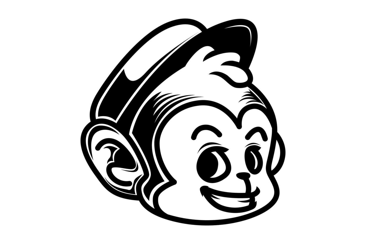 cabeza de correo de mono con sombrero, logotipo vectorial vector