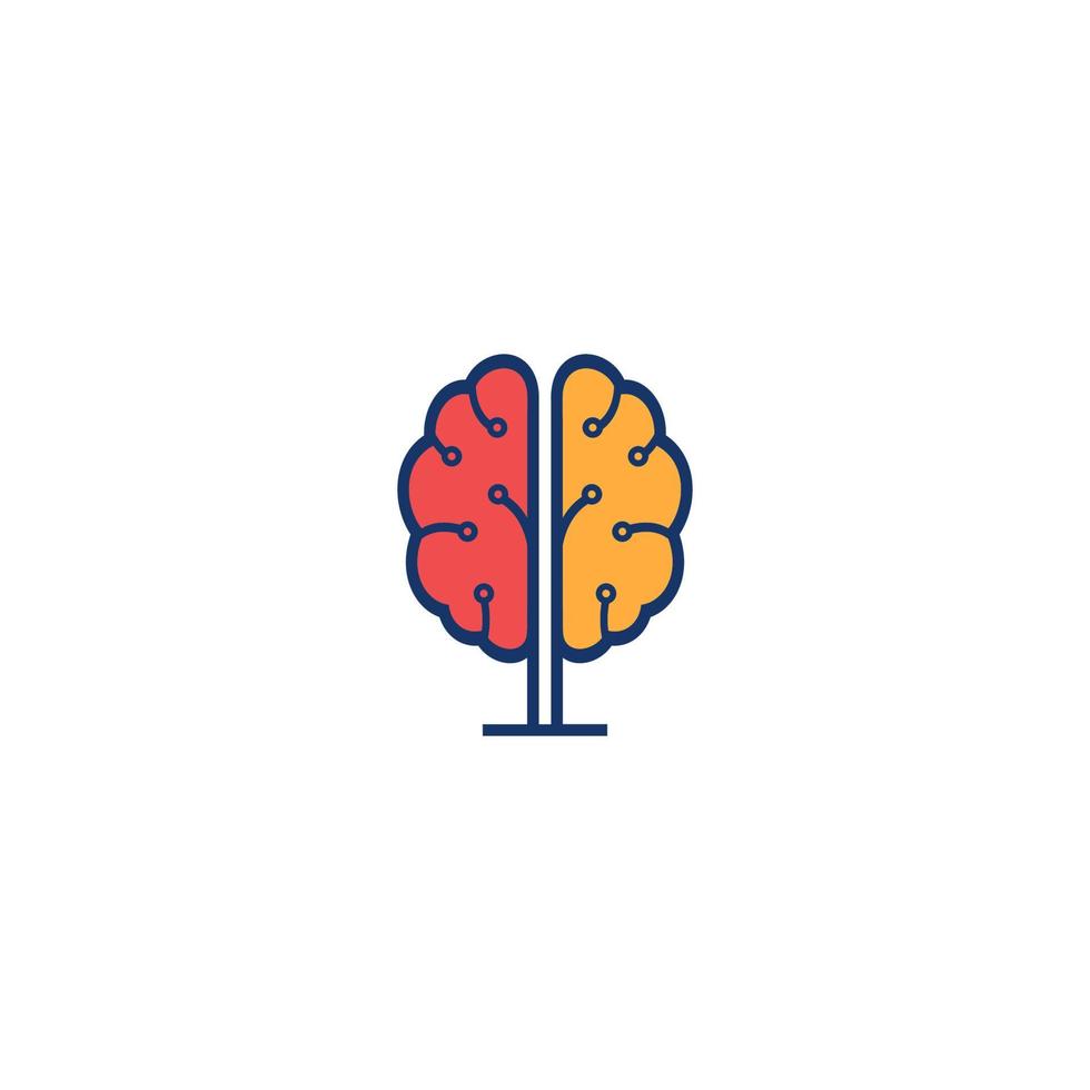 diseño del logotipo del cerebro, árbol cerebral, energía cerebral. vector