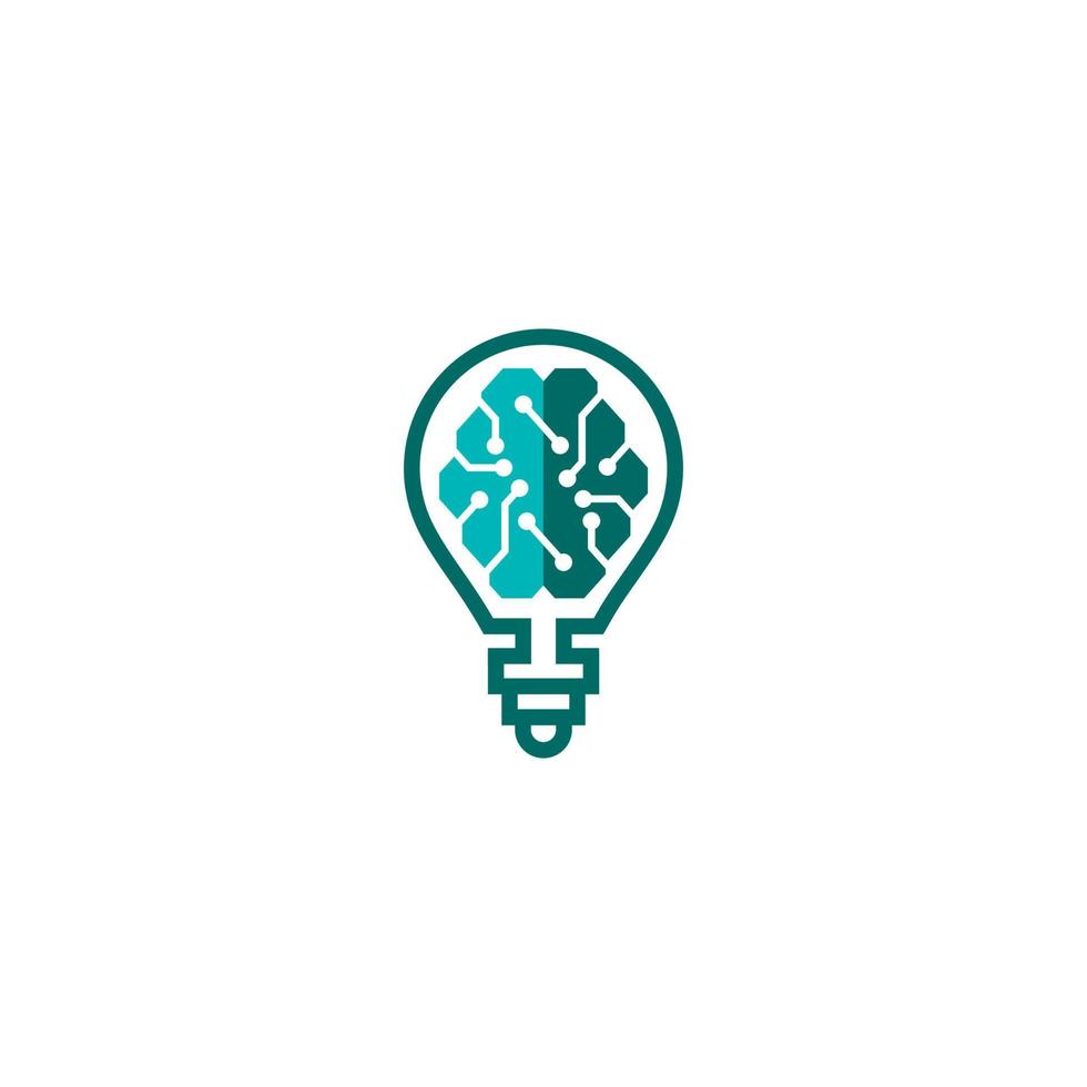 brain lamp vector logo design