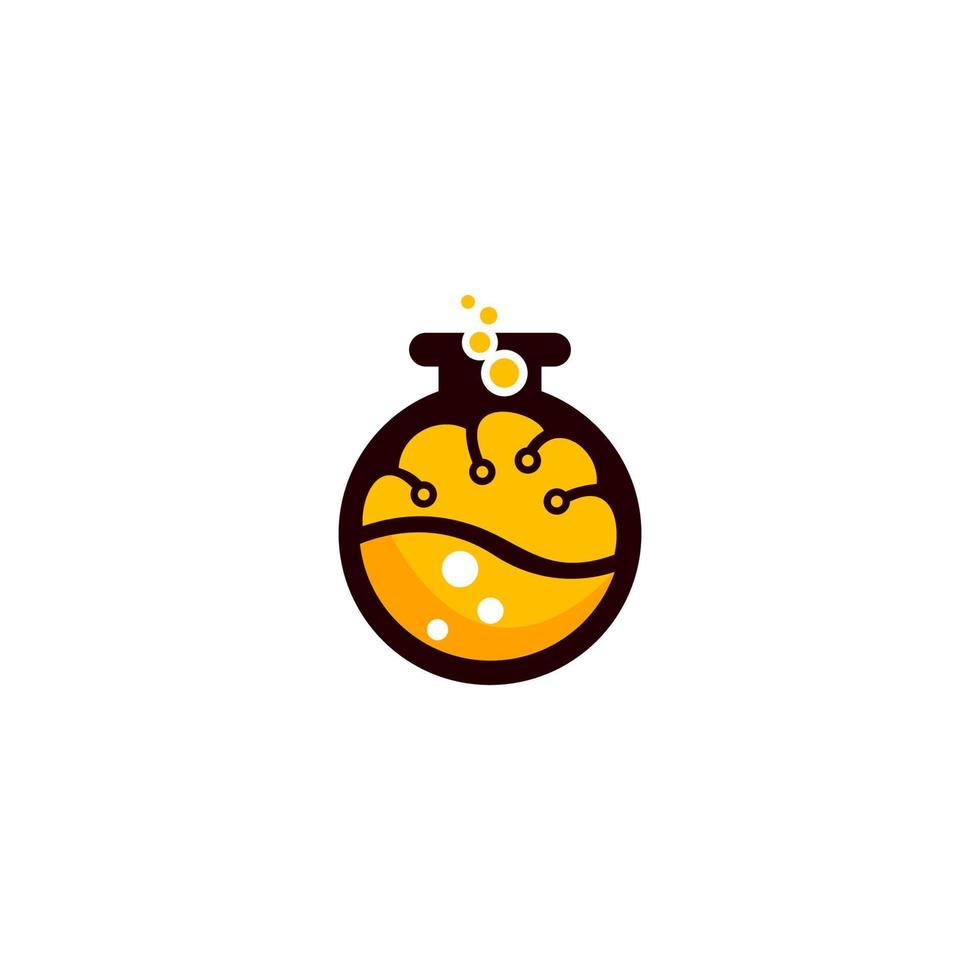 brain laboratory vector logo design