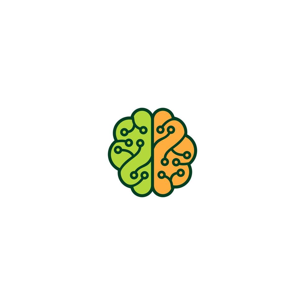 diseño del logotipo del cerebro, árbol cerebral, energía cerebral. vector