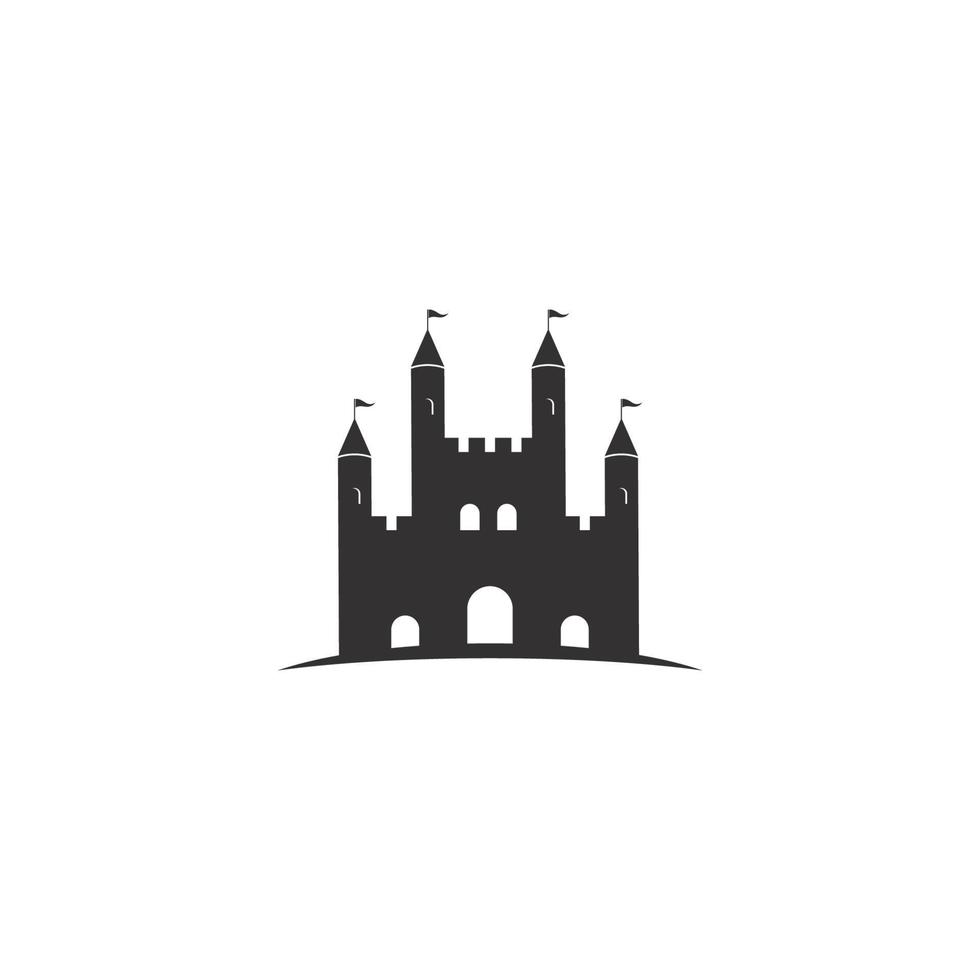 ilustración del icono del vector del logotipo del castillo