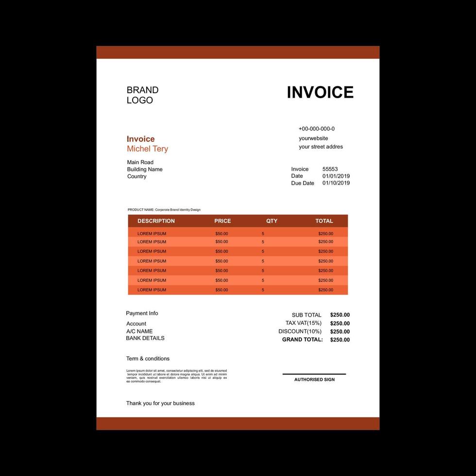 invoice template in vector