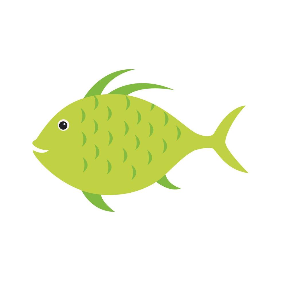 Green fish illustration vector