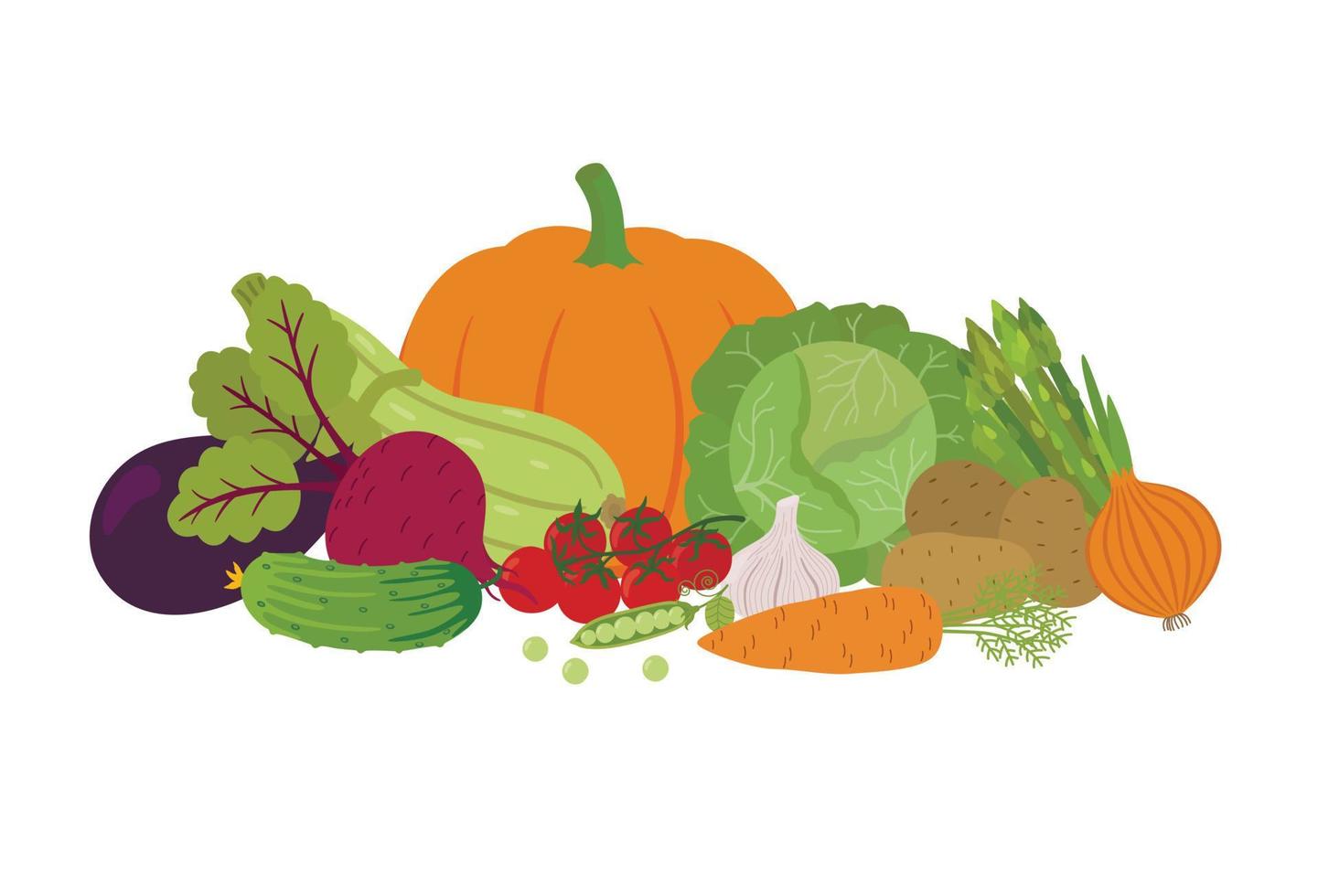 Fresh organic vegetables vector