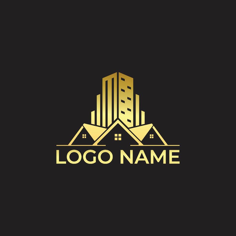 Vector real estate simple building logo design