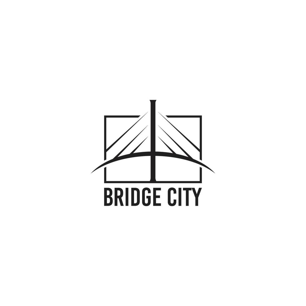 Bridge silhouette logo design template vector