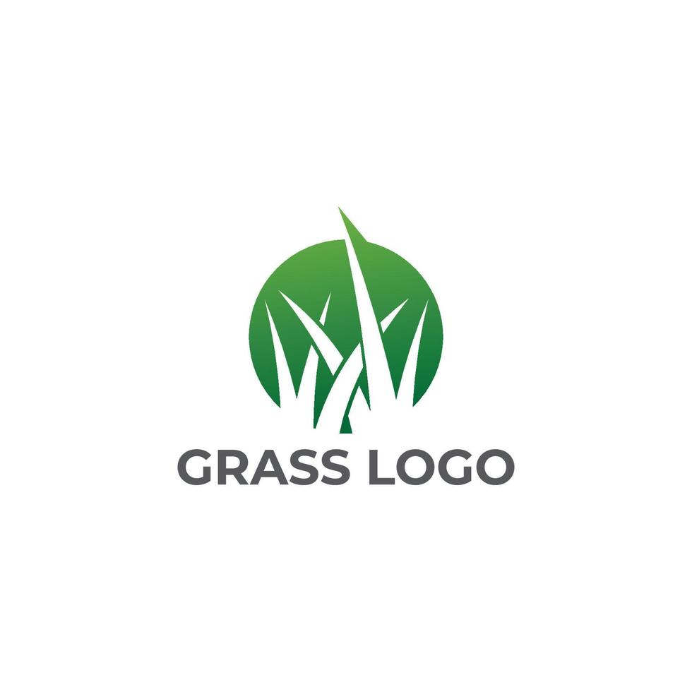 Green emerald grass clean logo design vector