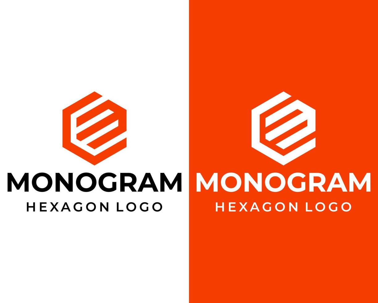 diseño de logotipo de hexágono de monograma de letra cm. vector