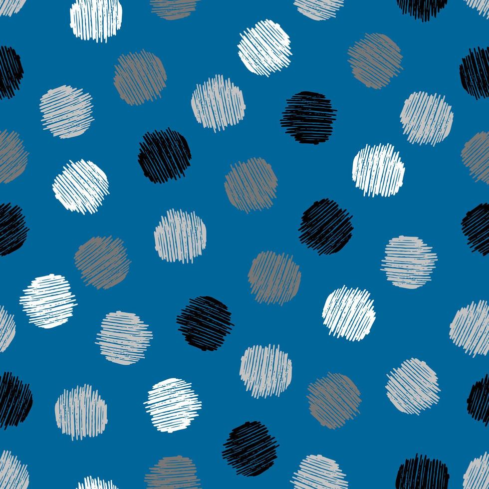 Seamless pattern with hand drawn scribble smear circle. Abstract grunge texture. Vector illustration