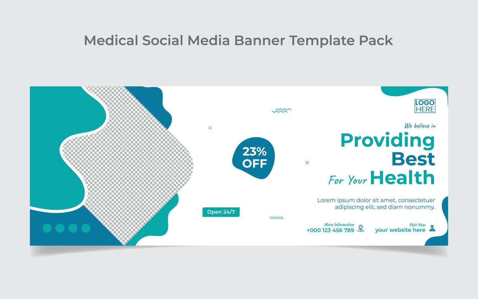 diseño de portada de redes sociales médicas y plantilla de diseño de banner web vector