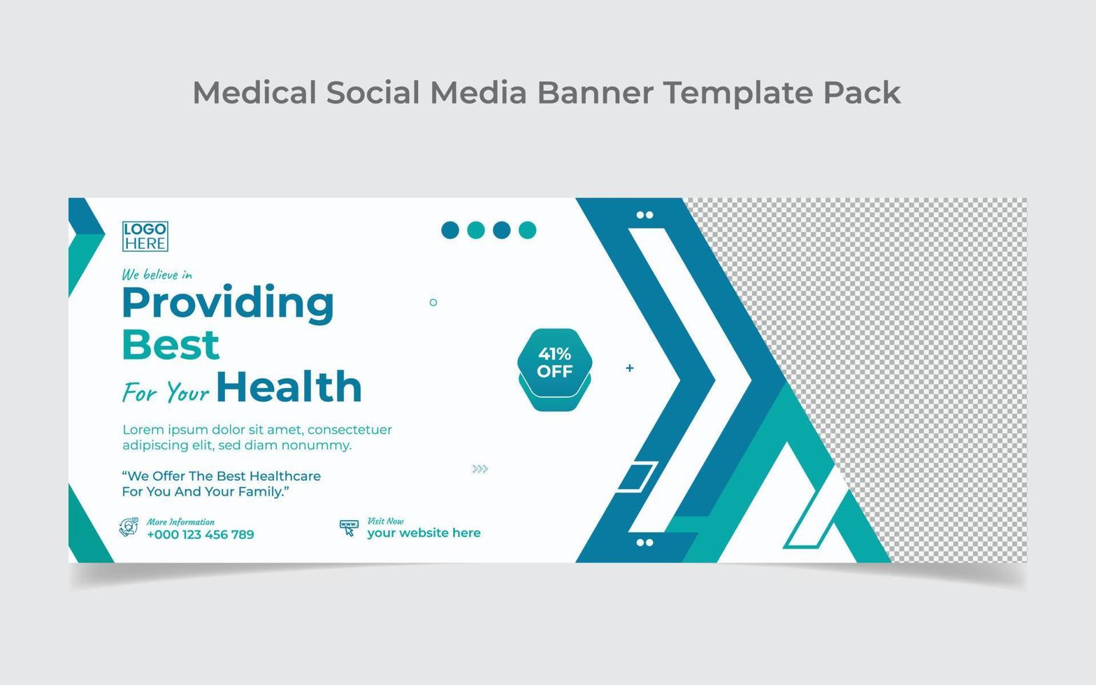 diseño de portada de redes sociales médicas y plantilla de diseño de banner web vector