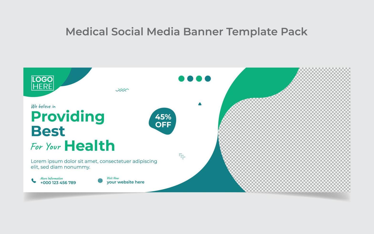 Medical healthcare social media cover design and web banner design template vector