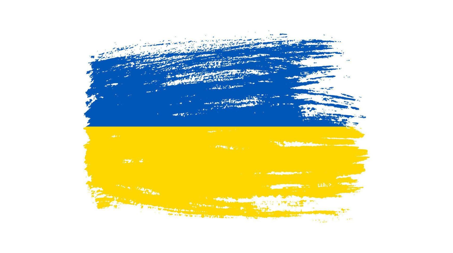 Ukrainian national flag in grunge style vector