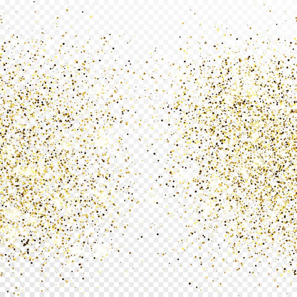 Gold glitter confetti backdrop isolated . Celebratory texture with shining light effect. Vector illustration.