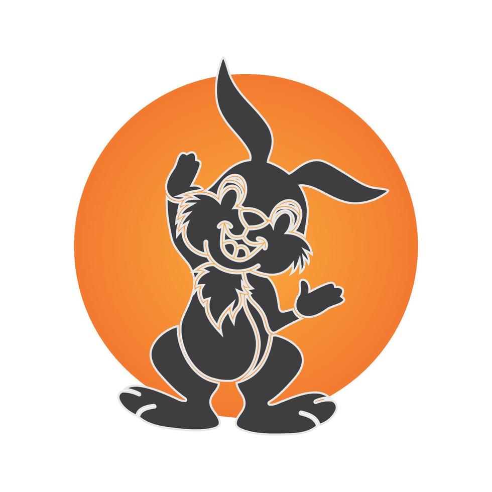 Diseño de ilustración de icono de vector de conejo