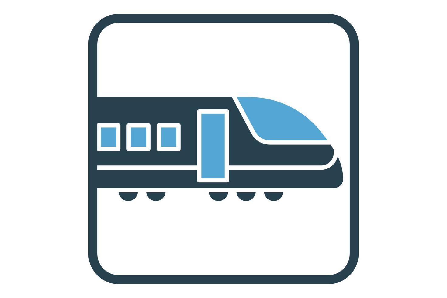 Train icon illustration. icon related to transportation, tourism, travel. Solid icon style. Simple vector design editable