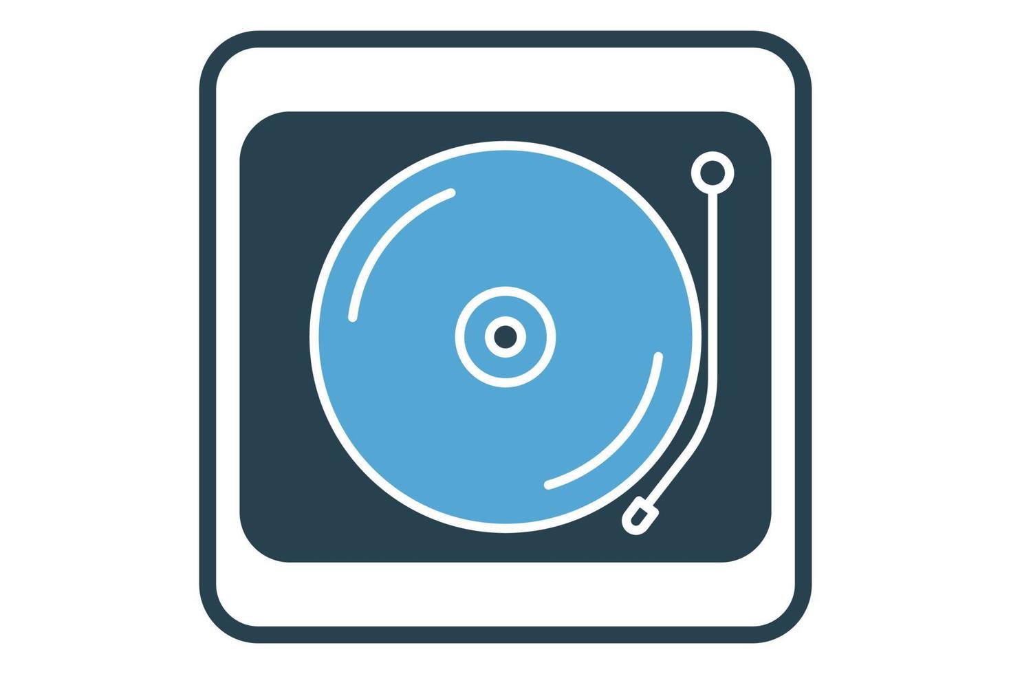 ilustración del icono del tocadiscos. icono relacionado con multimedia. estilo de icono sólido. diseño vectorial simple editable vector