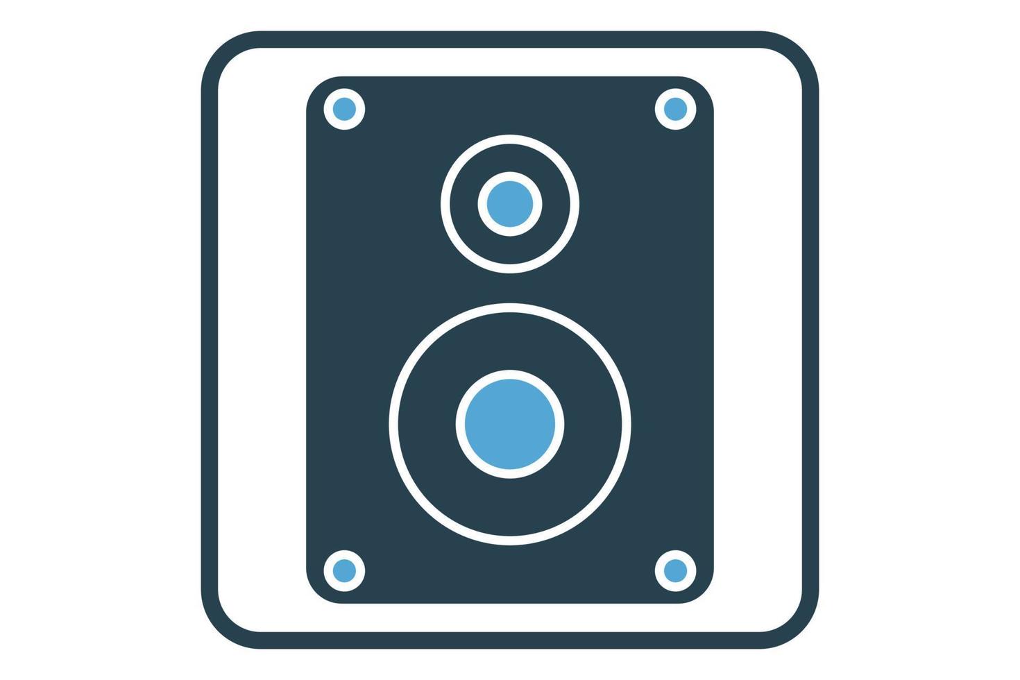 Sound box icon illustration. icon related to multimedia, music. Solid icon style. Simple vector design editable