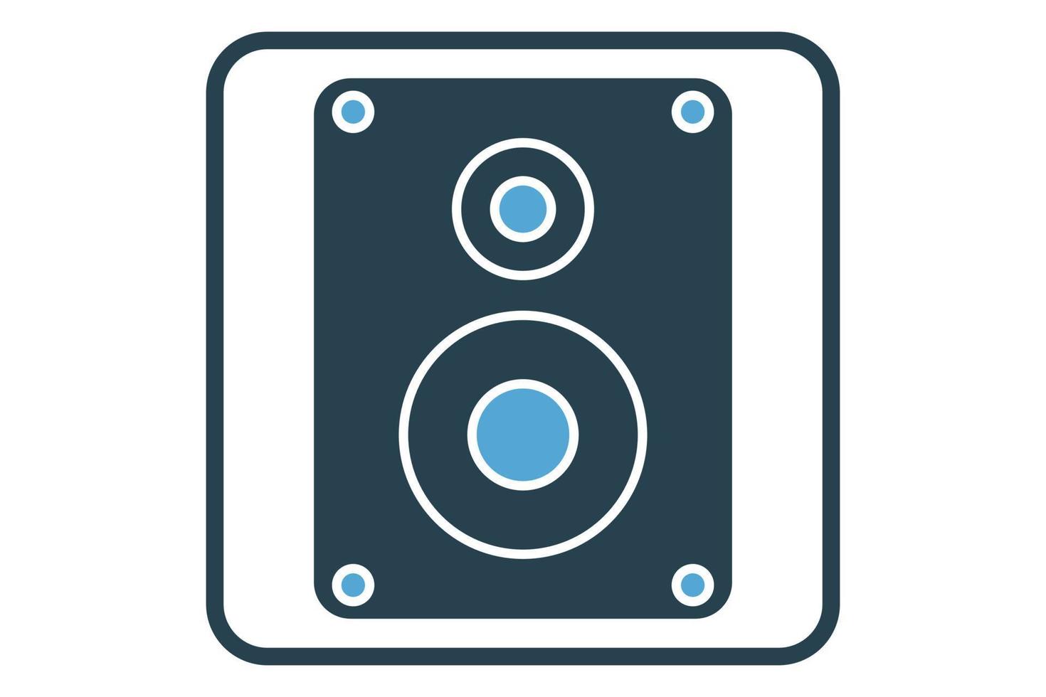 Sound box icon illustration. icon related to multimedia, music. Solid icon style. Simple vector design editable