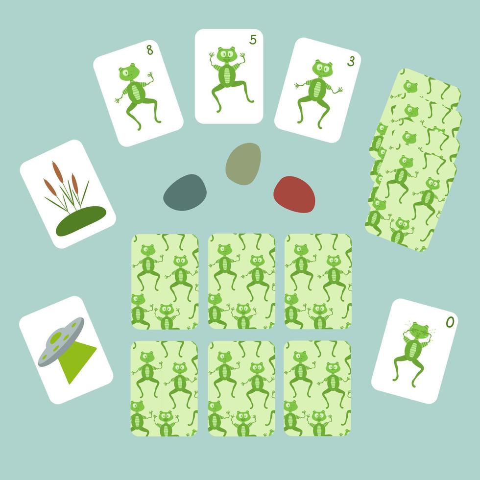 Hand drawn set of board game elements for kids vector