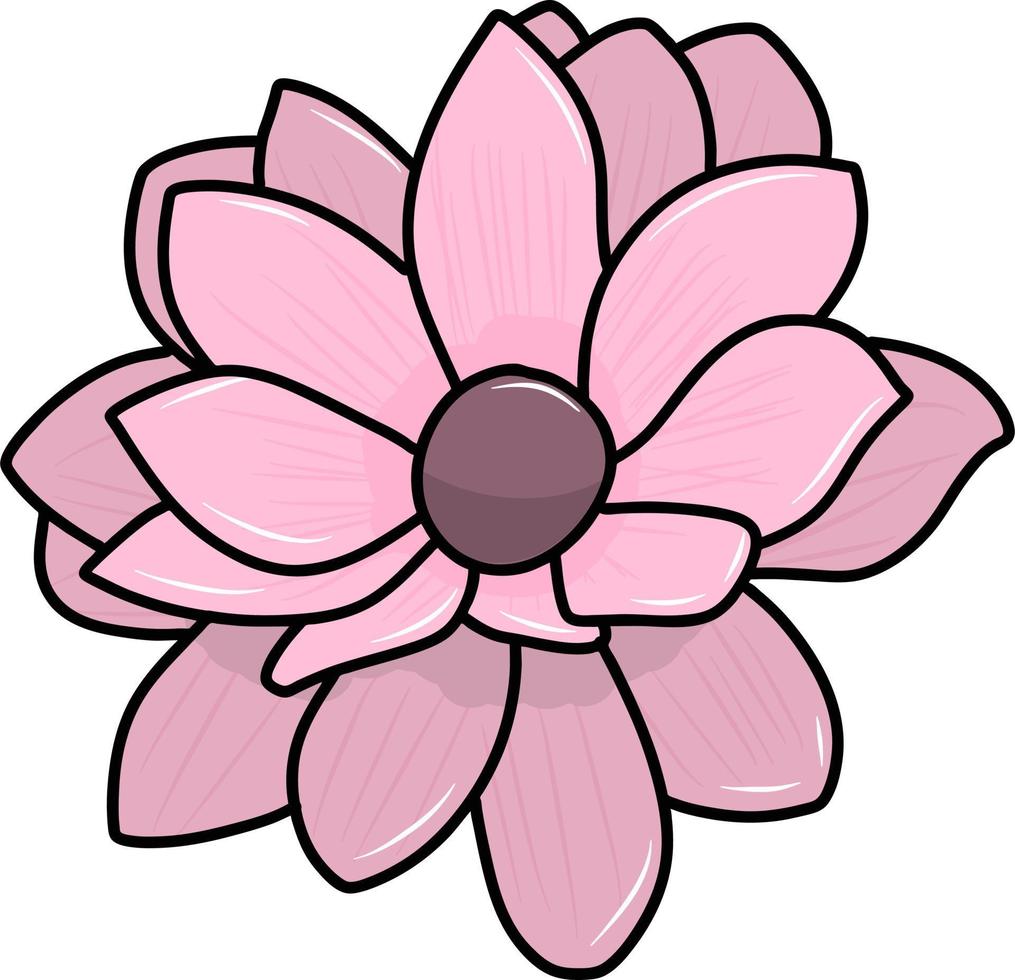 Blooming flower cartoon illustration vector