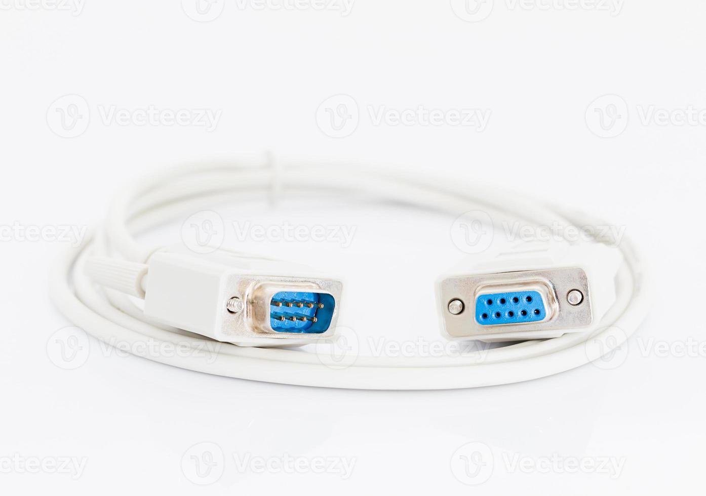 VGA cables connector with white cord photo