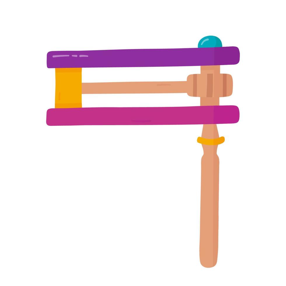 Purim grogger in flat style. Vector traditional musical toy noisemaker, rachet isolated on white background