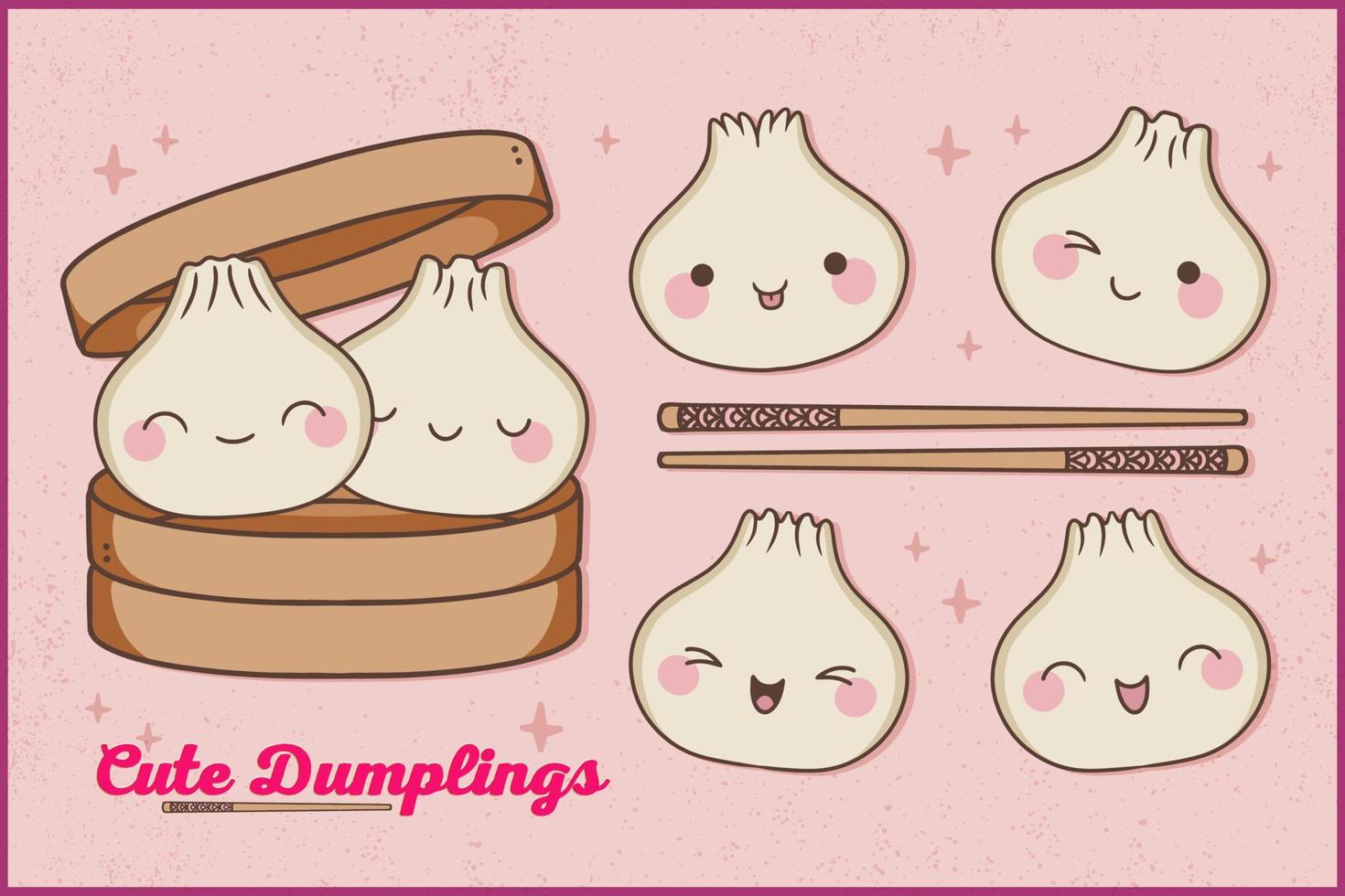Cute Soup Dumplings  Illustration vector