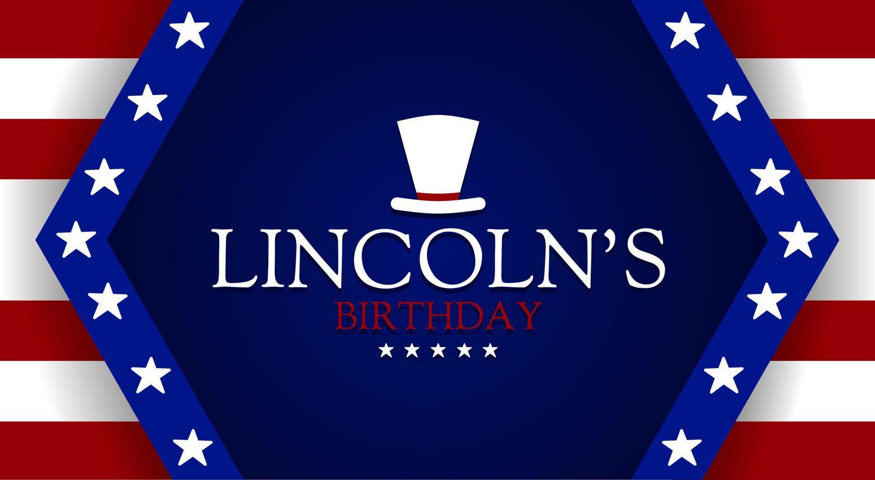 Lincoln's Birthday lettering. Vector illustration. Suitable for Poster, Banners, background and greeting card.