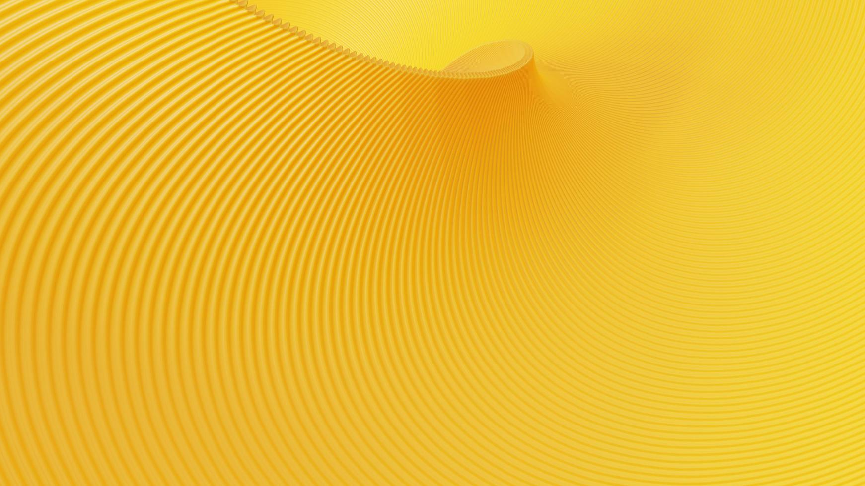 fondo amarillo con un hermoso patrón curvo. representación 3d foto