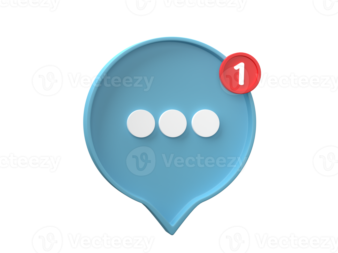 3D Speech bubble isolated on transparent background PNG file format.