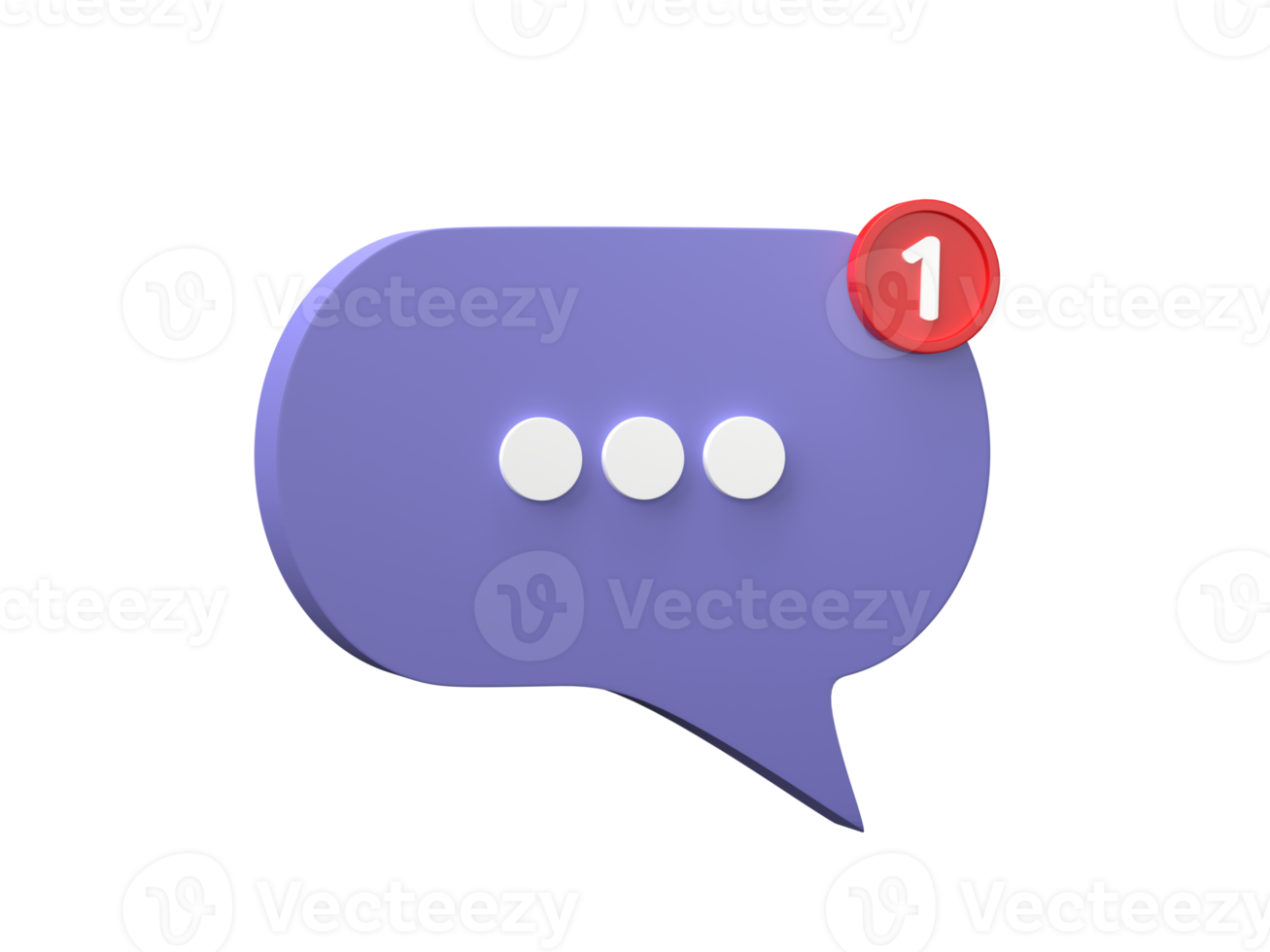 3D Speech bubble isolated on transparent background PNG file format.