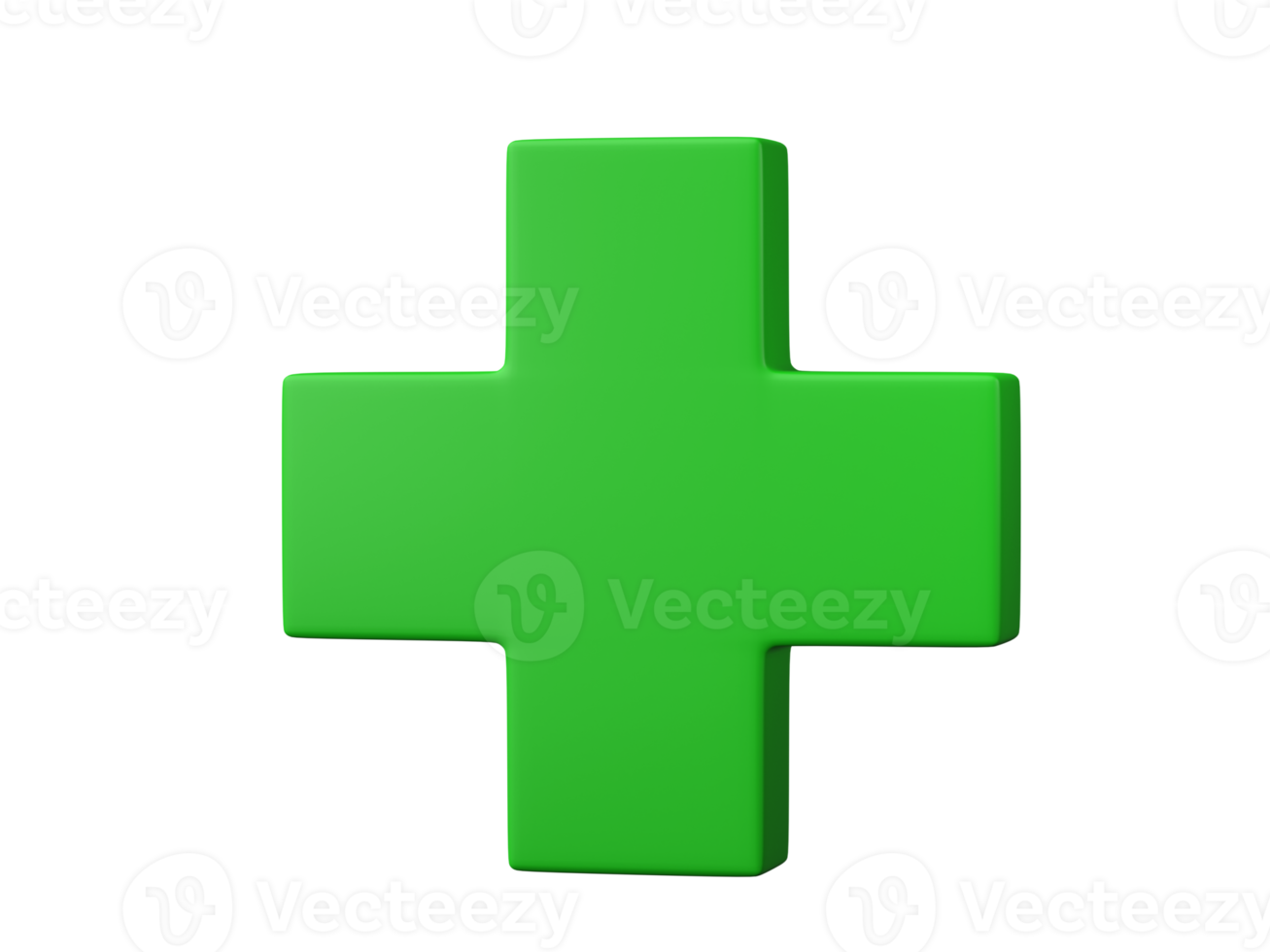 3d groen plus icoon geïsoleerd Aan transparant achtergrond PNG het dossier formaat.